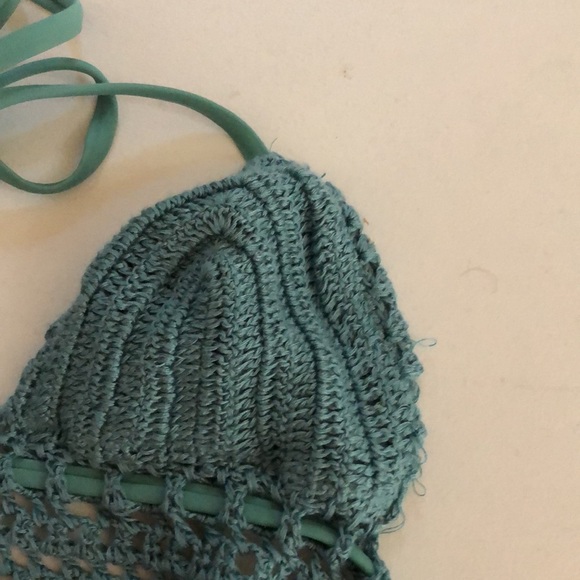 Xhilaration Green crochet size XS adjustable halter / swim top - Picture 10 of 11